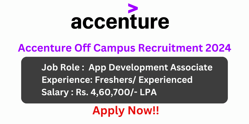 Accenture Off Campus Recruitment 2024 App Development Associate
